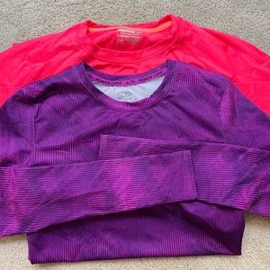 Two long sleeve running workout shirts